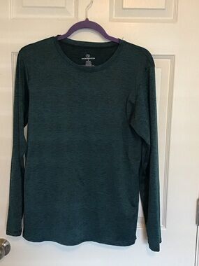 Men’s Long-Sleeve Crew Neck Shirt - Dark Teal